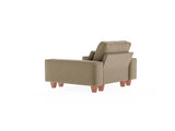 Khaki Chenille Deep Seat Single Sofa Chair with Brushed Stainless Steel Cup Holder and Decorative 87813365