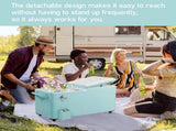 80 Quart Rolling Ice Chest, Portable Bar Drink Cooler with Catch Basin, Bottom Storage Tray and 10515126