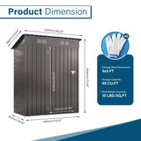 5X3 FT Metal Outdoor Storage, Tool with Pitched Roof and Lockable Door Compact Metal Tool W3213P309351