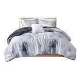 Full/Queen Watercolor Tie Dye Printed Comforter Set with Throw Pillow B035P203247