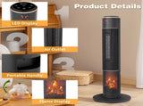 33" Tower Space Heater with 3D Flame, 1500W Portable Electric Heater with Thermostat, 60&deg 35471126