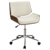 ZNTS Ecru and Walnut Swivel Office Chair B062P153784