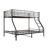 Heavy Duty Twin-Over-Full Metal Bunk Bed, Easy Assembly with Enhanced Upper-Level Guardrail, Black W84056876