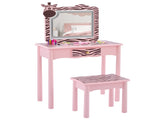 Macaron pink, MDF solid wood legs, spray paint silkscreen printing, zebra pattern, 1-drawer 48794931