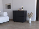 Black 2-Cabinet Bar Cart B062P175068