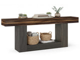 63" Long Narrow Entryway Table with Anti-Tip Safety, Farmhouse Sofa Console Table with 2-Tier 60476071