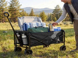 Collapsible Folding Wagon, Heavy Large Capacity Garden Wagon, Big Bucket Beach Cart with 03522065