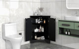 ZNTS Black Triangle Bathroom Storage Cabinet with Adjustable Shelves, Freestanding Floor Cabinet for Home 62126568