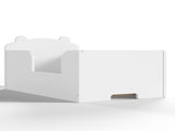 Toddler Floor Bed Frame, Cot Bed for Boys and Girls Ages 3-6, Bear Shape Toddler Bed, White W1580P373252