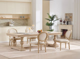 French Country Dining Chairs Set of 2, Upholstered Chairs with Round Back, Wire drawing and carving W3426P324272