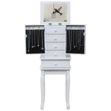 ZNTS Standing Jewelry Armoire with Mirror, 5 Drawers & 14 Necklace Hooks, Jewelry Cabinet Chest with 96096796