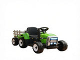 12V Green Toddler Electric Ride-On Tractor 25W Dual Drive Motors, with Hauling Trailer, Parental 57306994
