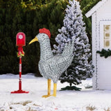 2FT Lighted Christmas Rooster Outdoor Decoration, Weather Proof Plush Rooster Christmas Ornament 25775600