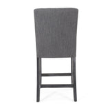 Contemporary Fabric Button Tufted 26 Inch Counter Stools, Set of 2, Charcoal 71254.00CHAR