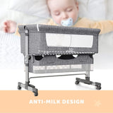 Baby Bassinet Bedside Sleeper 3 in 1 Bedside Crib, Adjustable Portable Bed for Infant/Baby/New born, 04813790