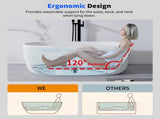 51'' Freestanding Bathtub Resin Stone Soaking Bathtub Solid Surface Modern Tubs with Overflow and 83939166