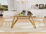 47.3-inch rectangular glass dining suitable for 1-6 people, modern style home kitchen dining W1162P306711