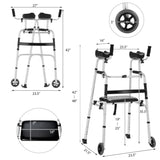 Elderly Rehabilitation Walker 2 Modes, Soft Seat, 5" Wear-Resistant Wheels, 1-Click Fold, 11211392