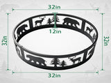32in Fire Ring, Bear Pattern, Round, Iron 31137219