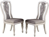 ZNTS Antique White Set of 2 Chairs Grey Upholstered Tufted unique Design Chairs Back Cushion Seat HSESF00F1825