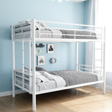 ZNTS Bunk Bed Twin Over Twin Size with Ladder and high Guardrail, Able to Split, Metal Bunk Bed, Storage W1935P194261