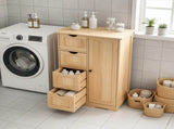 Natural wood color, MDF with melamine veneer, 56*30*80cm, 4 drawers, 1 door, bathroom vanity 73377159