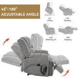 Dual Motor Heat Massage Infinite Position Up to 350 LBS Electric Power Lift Recliners with W3224P288433