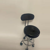Give Corn kernel leather cover,Round Shape Adjustable Salon Stool with Back and Line Black 74315953
