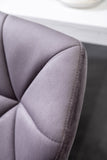 Breni Velvet Diamond Tufted Swivel Adjustable Height Barstool, Set of 2, Gray T2574P164871