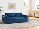 55.51 inch versatile foldable sofa bed in 3 lengths, modern sofa sofa sofa velvet pull-out bed, W2353P205655