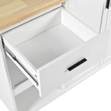 K&K Kitchen Island with Foldable Counter Top, Kitchen Storage Cart with Slide-Out Shelf, Towel Rack N707P173036W