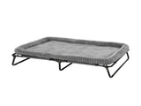 Large Elevated Dog Bed, Raised Outdoor Pet Cot with Removable Pad, Portable Metal Frame for XL 02756546