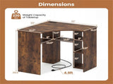 L-Shaped Corner Computer Desk 90&deg Triangle Home Office Desk with Adjustable Storage Shelves 08537241