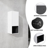 12" Bathroom Side Cabinet,Soft Close Doors,Float Mounting Design, W999P248645