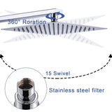 Shower System Shower Faucet Combo Set Wall Mounted with 12" Rainfall Shower Head and handheld shower T3177P269149