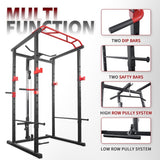 ZNTS Power Cage Squat Rack Stands Gym Equipment 1000-Pound Capacity Exercise pull-up down 44896527