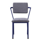 ZNTS Grey and Blue Open Back Upholstered Office Chair B062P186424