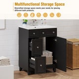 24-Inch Bathroom Vanity Cabinet with Ceramic Sink, 2 Drawers, 1 Door WF532034AAB