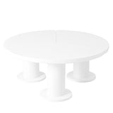 ON-TREND 39.4'' Easy Assembly Round Petal-Shaped Coffee Table, Cream Style Center Table with 3 N721P190396K