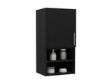 Medicine Single Door Cabinet 31"H, Two External Shelves, Two Interior Shelves, Black B097132933