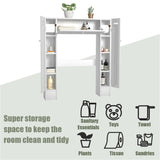 White Bathroom Cabinet/Over The Toilet Storage Cabinet with 2 Cabinets 57222756