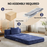Compression Sofa,Convertible Floor Sofa Bed with Fixed-Shape Frame,Single Seater Boneless Modular 16454483