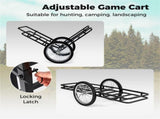 Black Game Cart with Double-Layer Structure - 2-Level Adjustment, 550 lbs Capacity, 20" Rubber 46881865