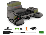350lbs Inflatable Fishing Float Tube - 2 Air Chambers, Rod HolderFish Ruler, GreenGray 03732199