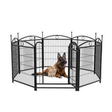 Dog Playpen Indoor 32 inch 8 Panels Metal Dog Pen Pet Dog Fence Outdoor Exercise Pen with Doors, W368P234000