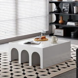 Multifunctional 4-Tier White Book Shelf & Coffee Table for Living Room Bedroom Dining Room Study W1801137471