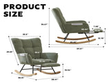 Teddy Fabric Wingback Glider Rocker & Ottoman Set, Nursery Nursing Rocking Chair with Side Storage 94192115