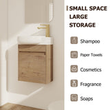 Soft Close Doors Bathroom Vanity With Sink,16 Inch For Small Bathroom W999125018