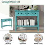 TREXM Rustic Console Table with Open Shelf, Rubber Wood Legs, Ideal for Entryways, Living Rooms, and N715P205077C