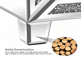 () 3-Drawer Nightstand with Rhinestone Trim MDF Storage Cabinet with Mirrored 47695671